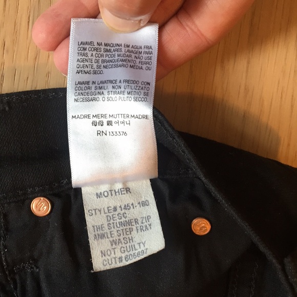 MOTHER 25 black THE STUNNER Zip Ankle Step Fray I’m Not Guilty wash. Almost new! - Picture 6 of 10